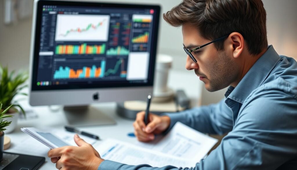Generate an image of a person investing in a private business