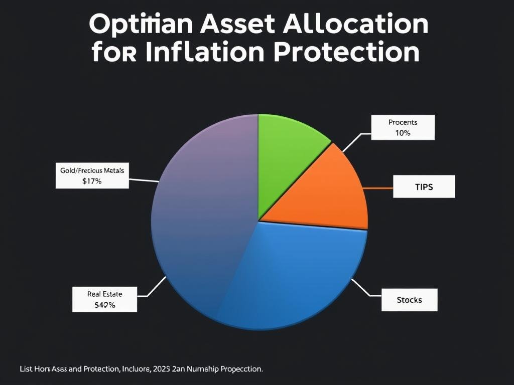 Asset allocation pie chart showing optimal inflation protection portfolio