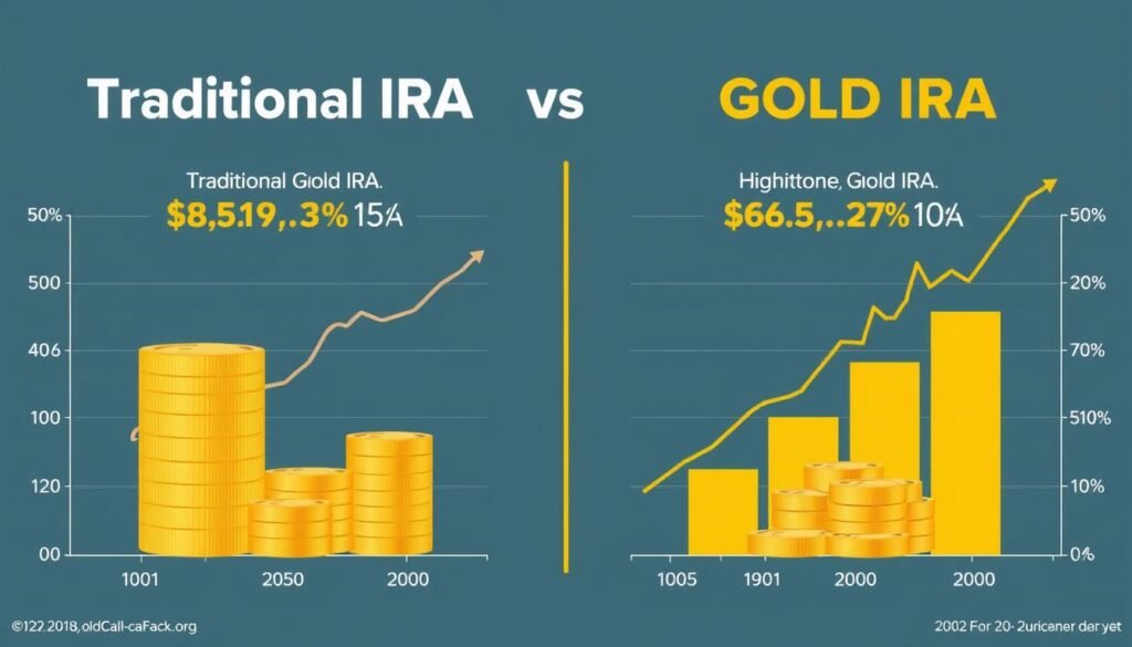 Comparison of traditional IRA vs Gold IRA performance during inflationary periods