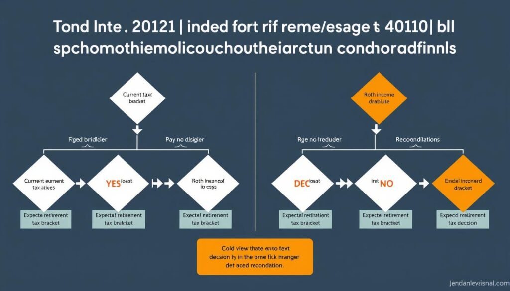 Decision flowchart for high income earners choosing between Roth 401k vs traditional 401k