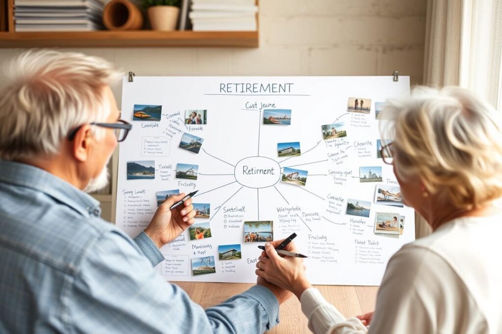 Defining retirement vision with vision board and planning
