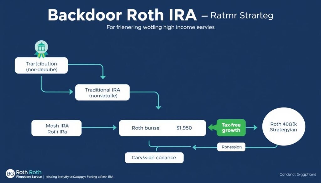 Diagram showing backdoor Roth IRA strategy for high income earners