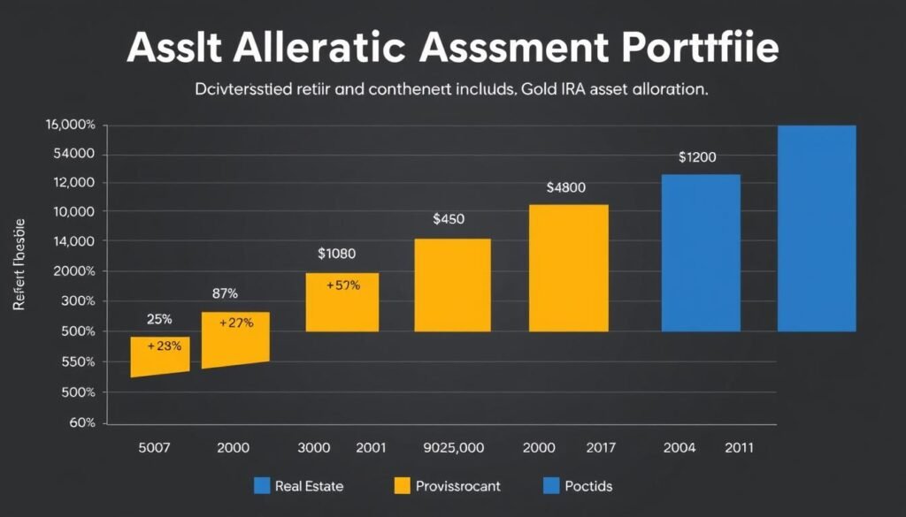 Diversified retirement portfolio allocation chart including Gold IRA