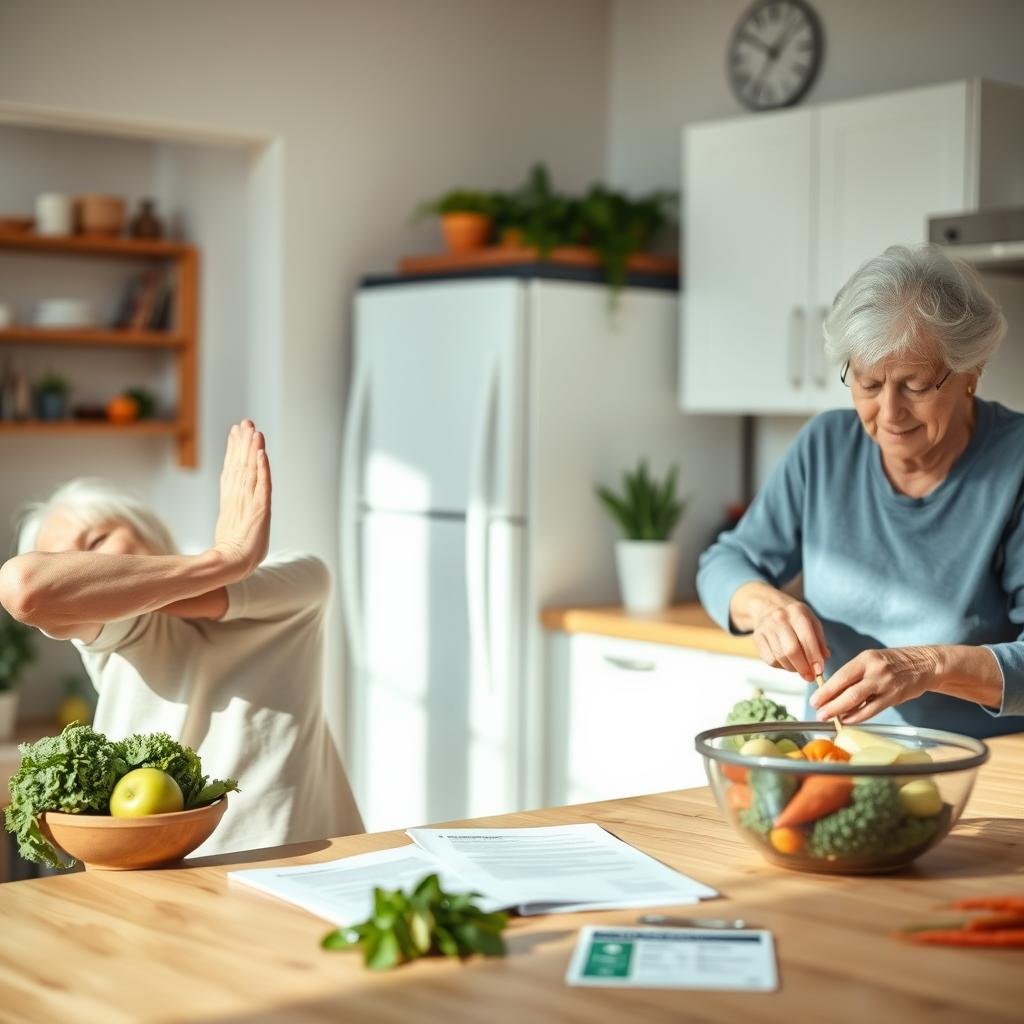Health pillar of holistic retirement planning showing senior wellness activities