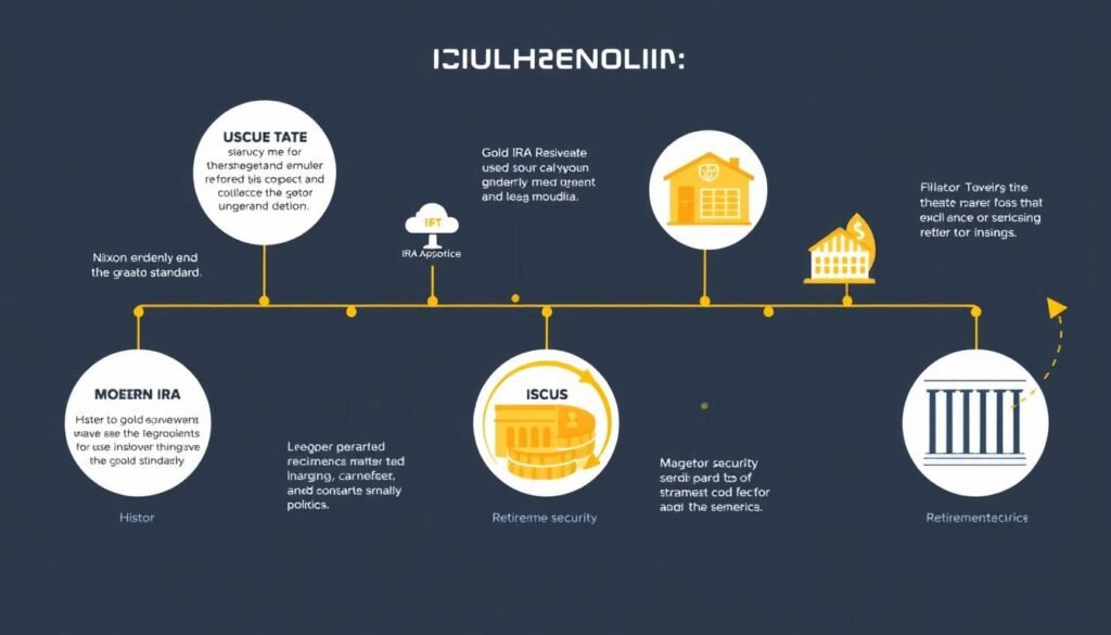 Historical timeline showing government gold policies and their impact on retirement security