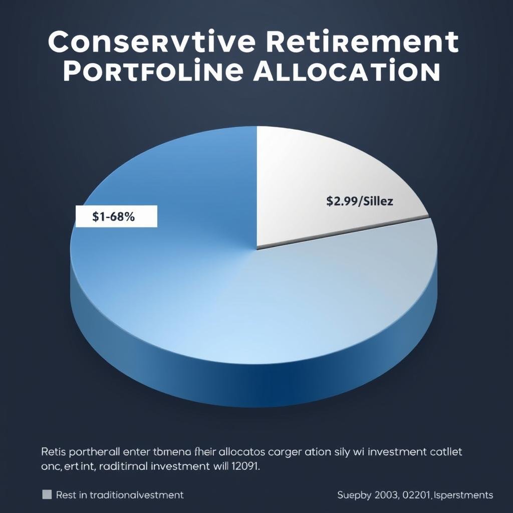 Pie chart showing conservative silver allocation of 5-10% in retirement portfolio
