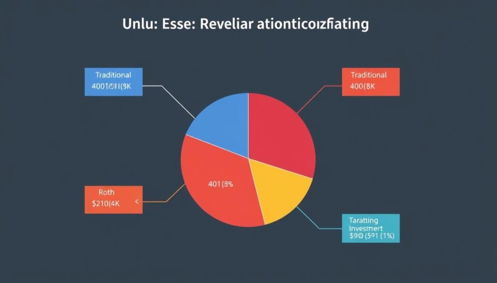 Pie chart showing optimal tax diversification strategy for retirement accounts