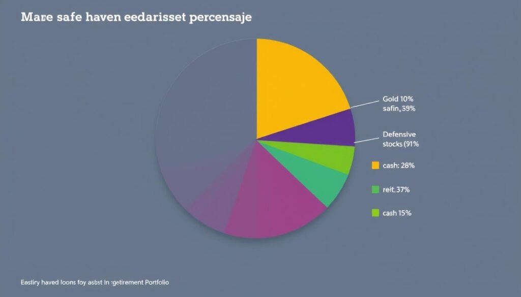 Pie chart showing safe haven asset allocation for IRA retirement diversification