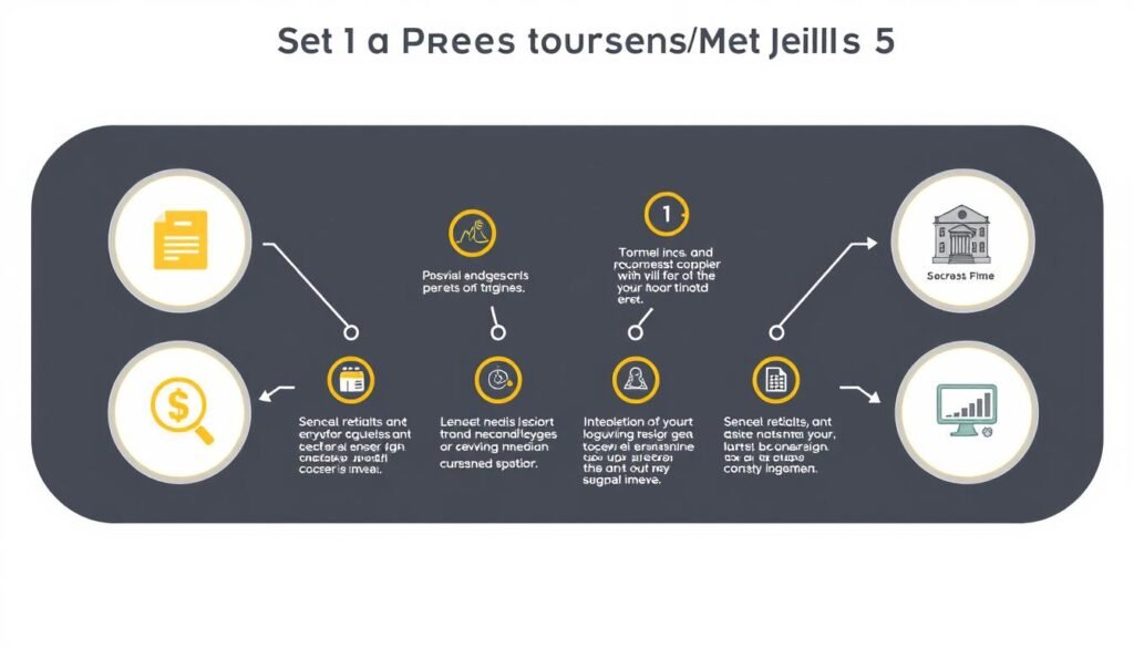 Step-by-step process diagram for setting up a precious metals IRA