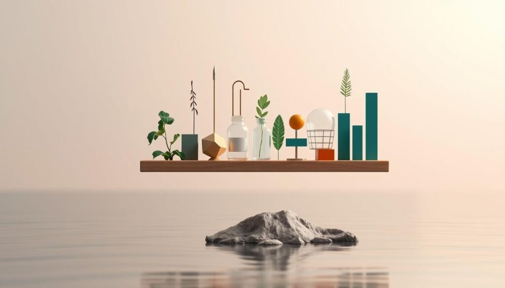 A well-balanced portfolio of diverse financial assets, including stocks, bonds, and alternative investments, floats above a serene background. Soft, diffused lighting illuminates the scene, conveying a sense of stability and thoughtful planning. The arrangement of the assets, represented by simple geometric shapes, suggests a carefully orchestrated rebalancing process, optimizing risk and return. The overall mood is one of financial prudence and long-term sustainability, reflecting the need to regularly review and adjust one's investment strategy to maintain a secure financial future.