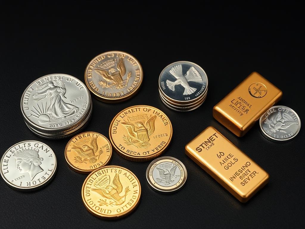 Gold and silver coins representing commodities that protect retirement from inflation