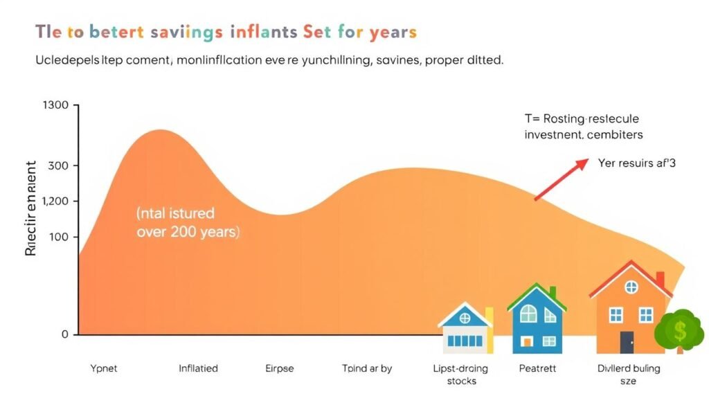 Illustration showing inflation impact on retirement savings and strategies to ensure retirement money lasts despite rising costs