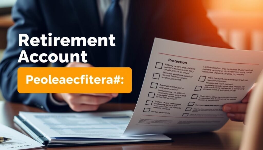 Person reviewing retirement account documents with protection checklist during potential bank collapse