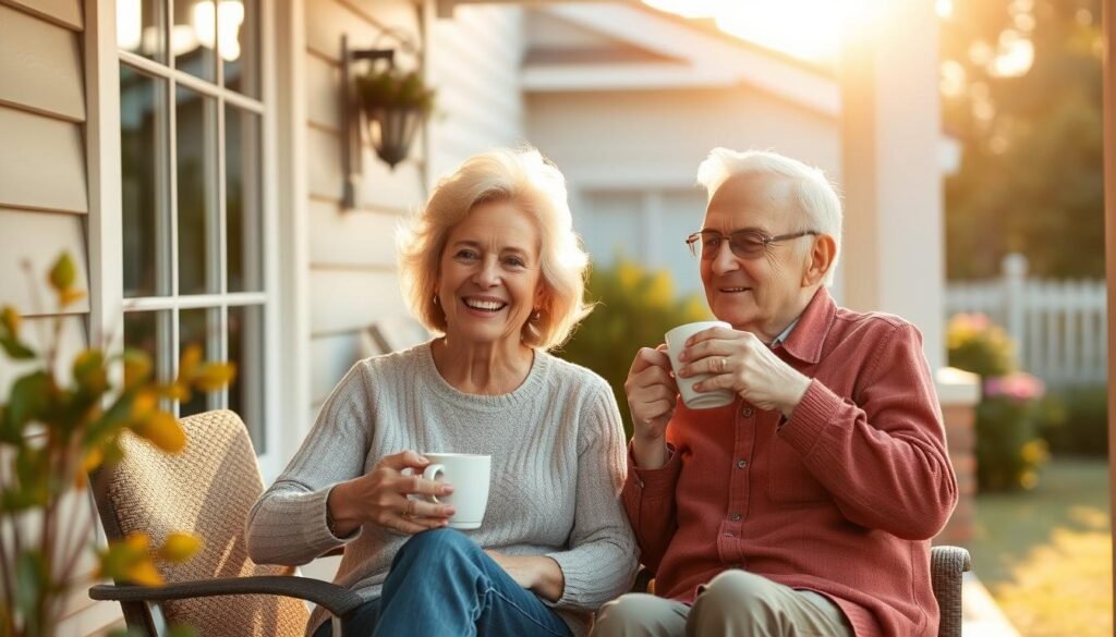 Retired couple enjoying financial security after implementing strategies to protect retirement from inflation