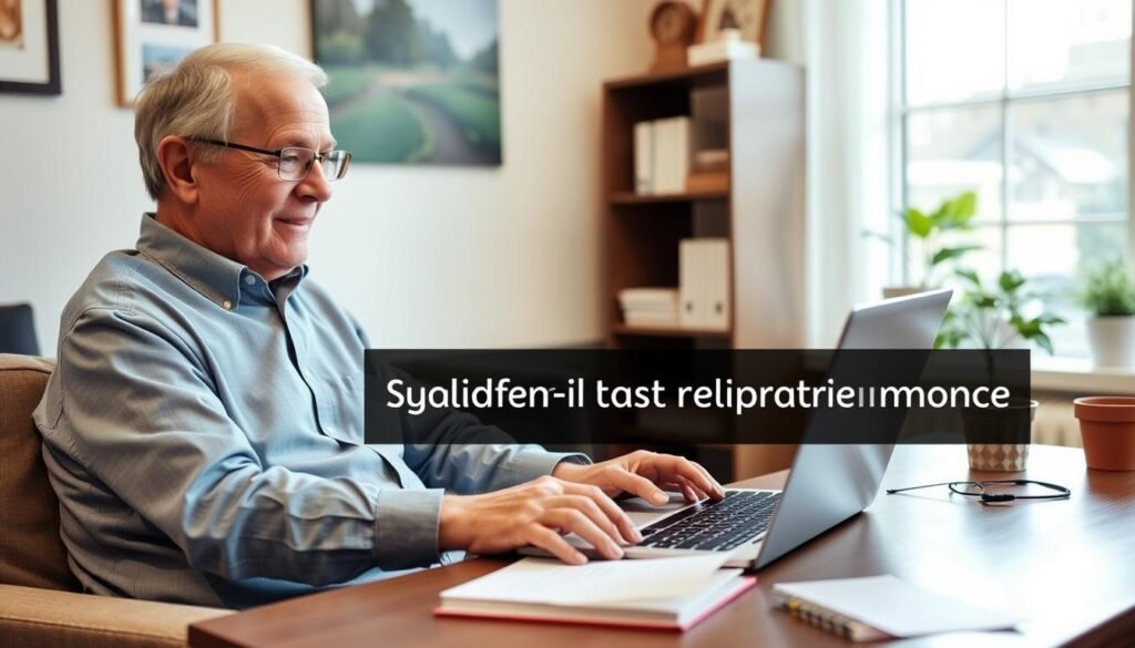 Retiree working part-time from home to generate additional income and help retirement money last longer