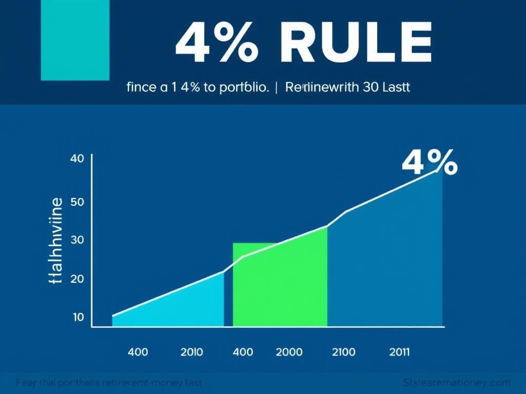 Visual representation of the 4% rule for making retirement money last with graph showing withdrawal patterns