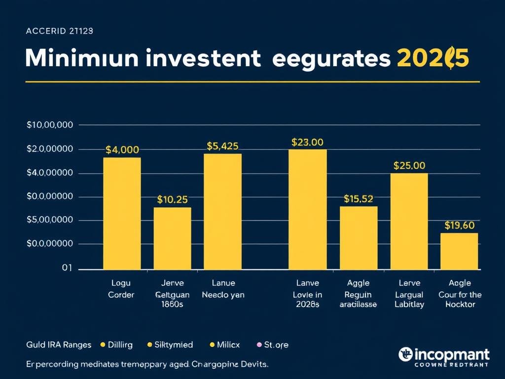 Chart showing the range of minimum investment requirements for Gold IRAs in 2025