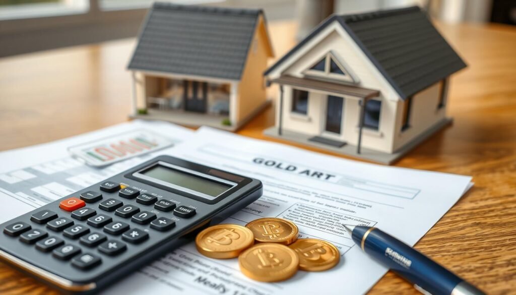 Commercial real estate property with gold IRA investment documents