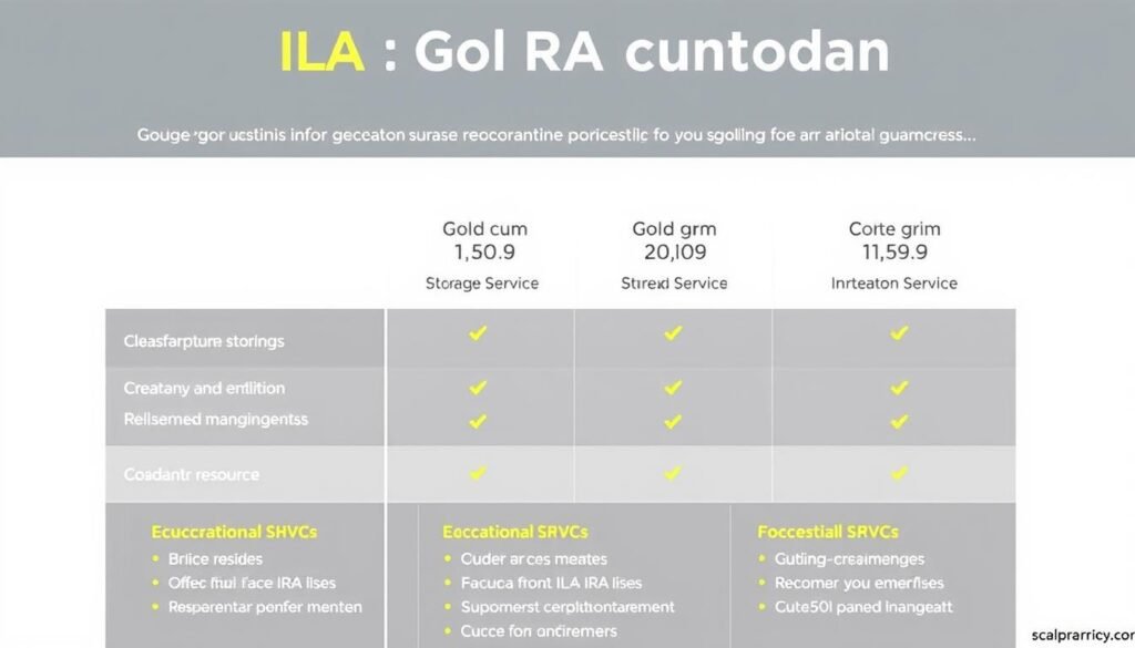 Comparison of Gold IRA custodian services with price tags