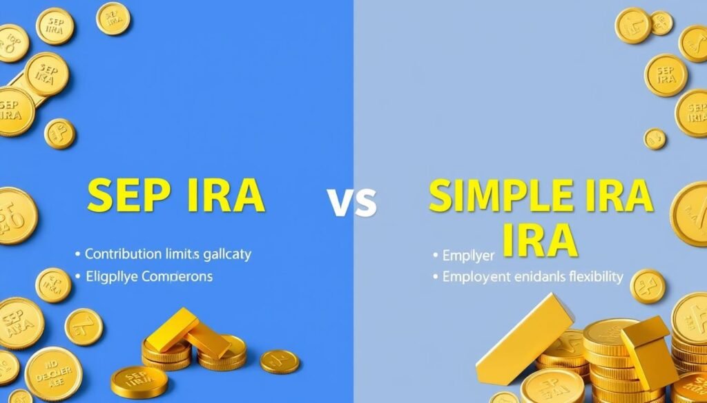 Comparison of SEP IRA and SIMPLE IRA features for gold investments