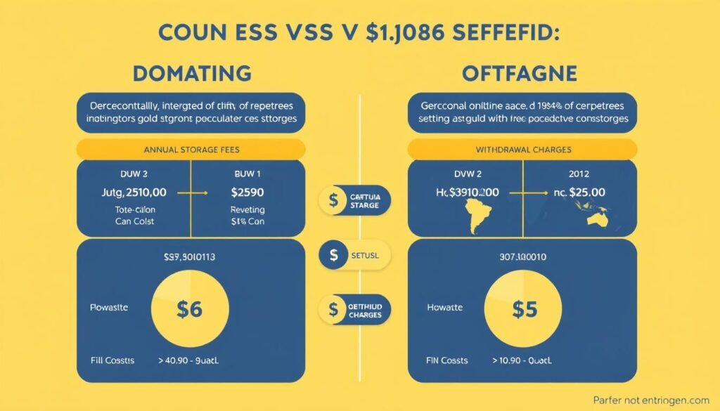 Cost comparison chart for domestic vs offshore gold IRA storage options