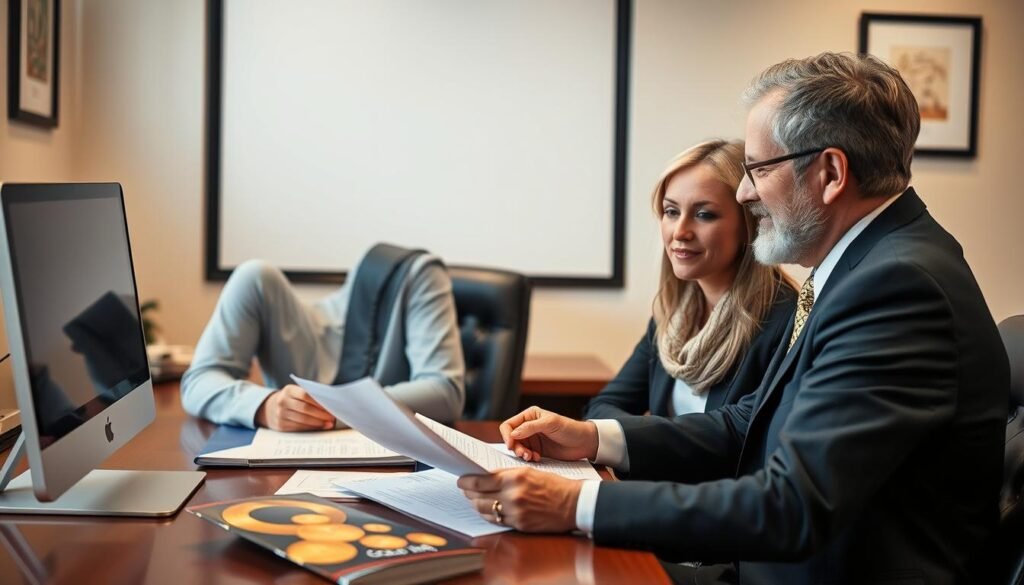 Customer working with a Gold IRA specialist to complete paperwork for a SEP IRA rollover