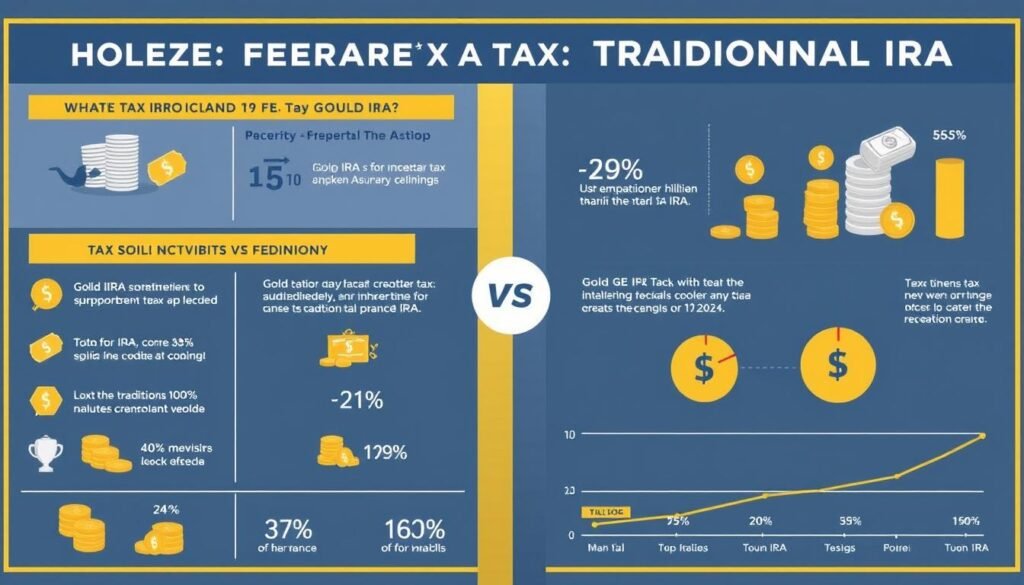 Diagram showing tax implications of inherited Gold IRA accounts versus traditional IRAs