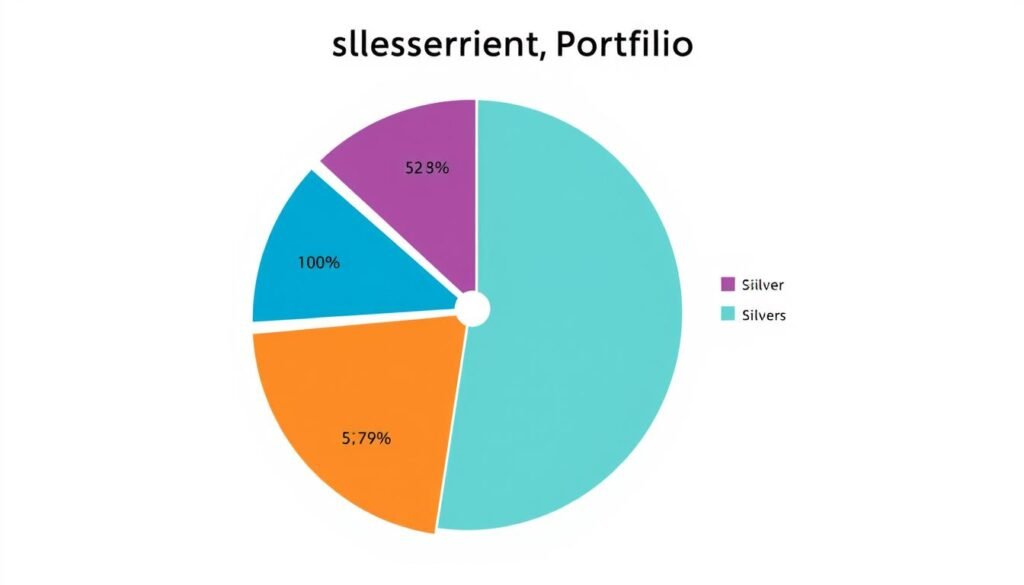 Diversified retirement portfolio chart showing gold and silver allocations