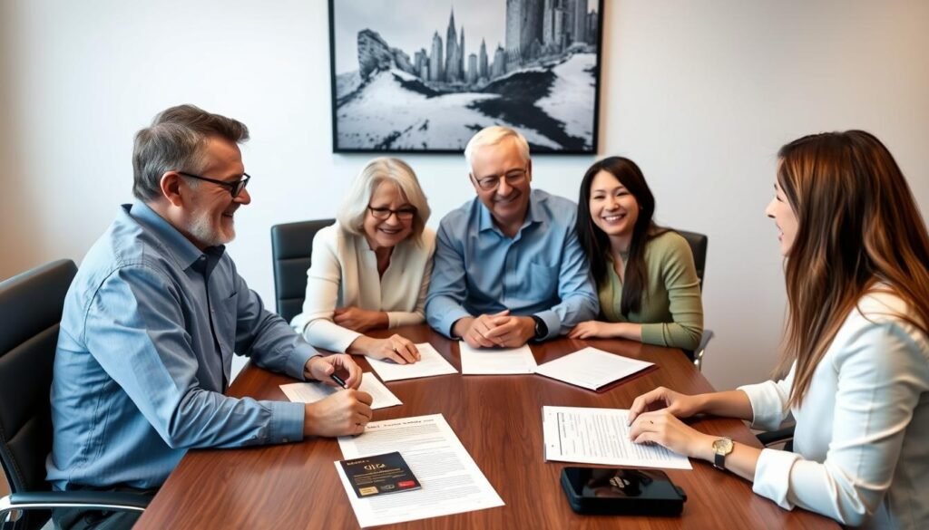 Family discussing Gold IRA legacy planning with financial advisor