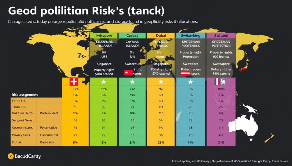 Geopolitical risk comparison chart for gold IRA storage offshore vs domestic safer options