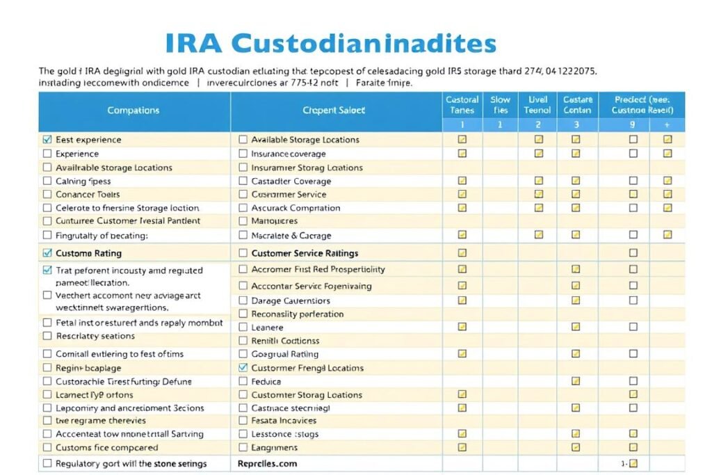 Gold IRA custodian evaluation checklist for domestic and offshore storage options