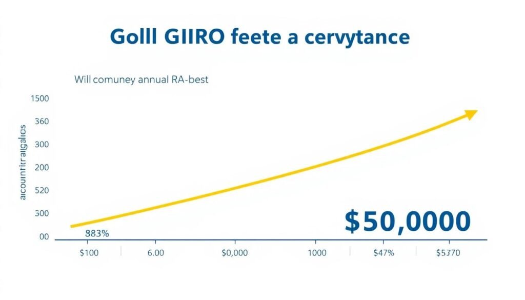Graph showing how fees impact small gold ira minimums for small investors over time