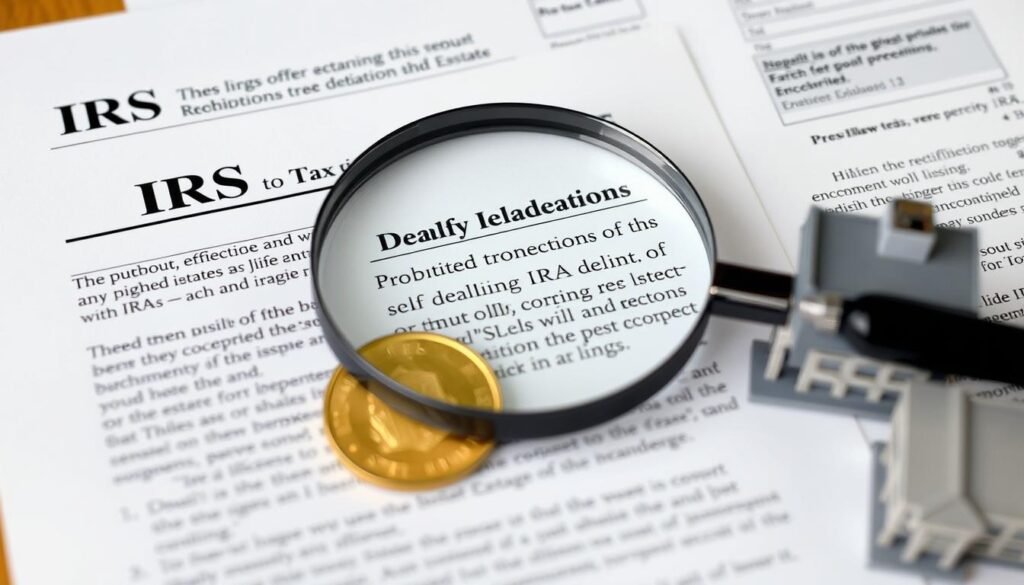 IRS documents showing regulations related to gold IRA to fund small business real estate transactions