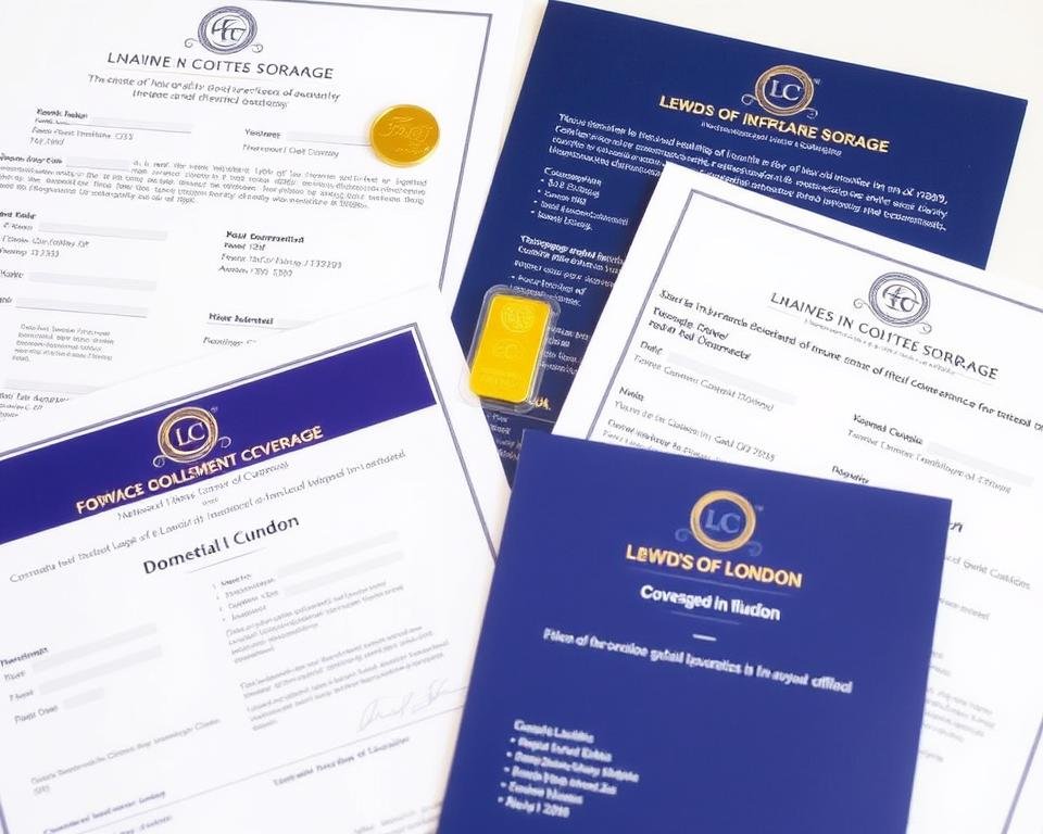 Insurance documentation for gold IRA storage showing coverage details for both domestic and offshore options