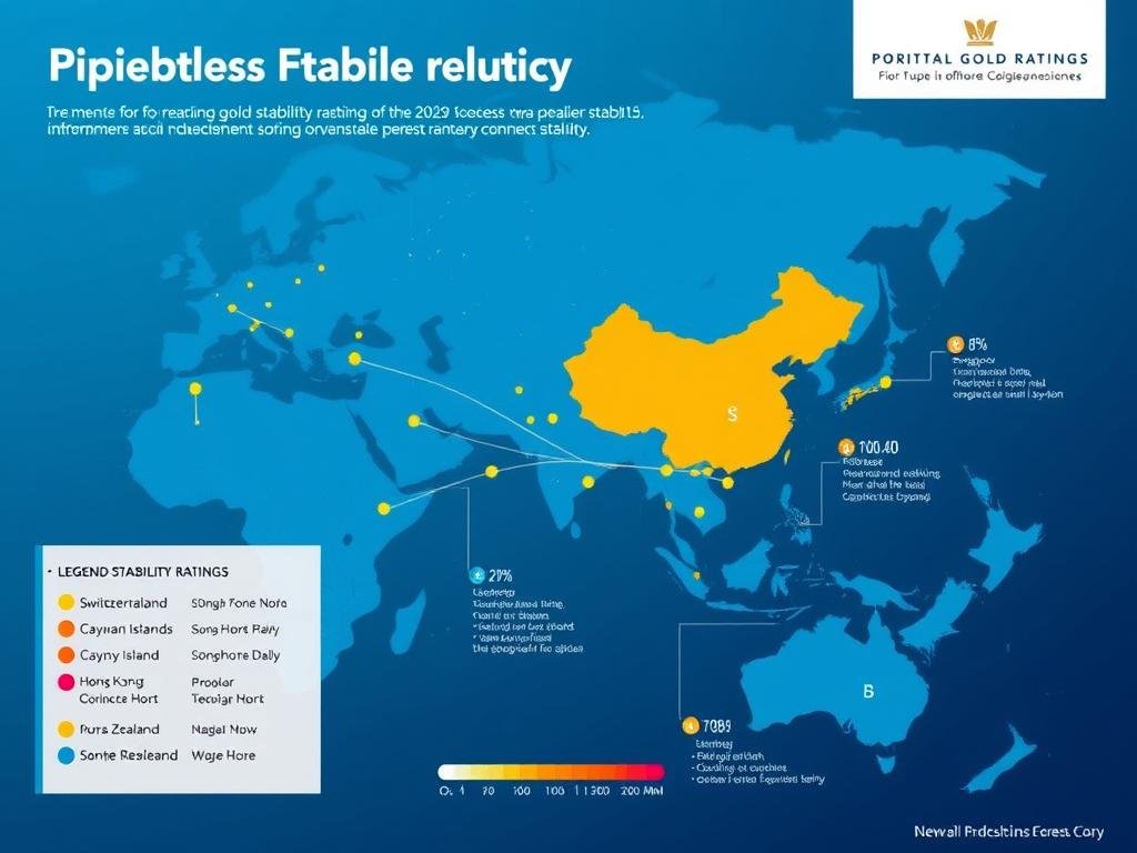 Map showing political stability ratings of popular offshore gold storage jurisdictions