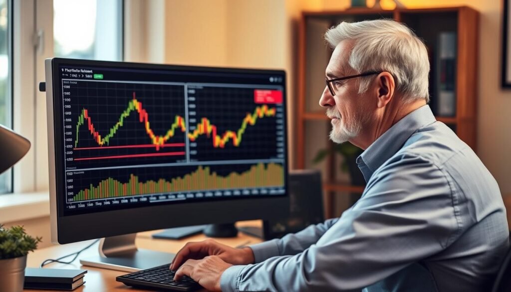 Person analyzing gold and silver IRA investment options on computer screen