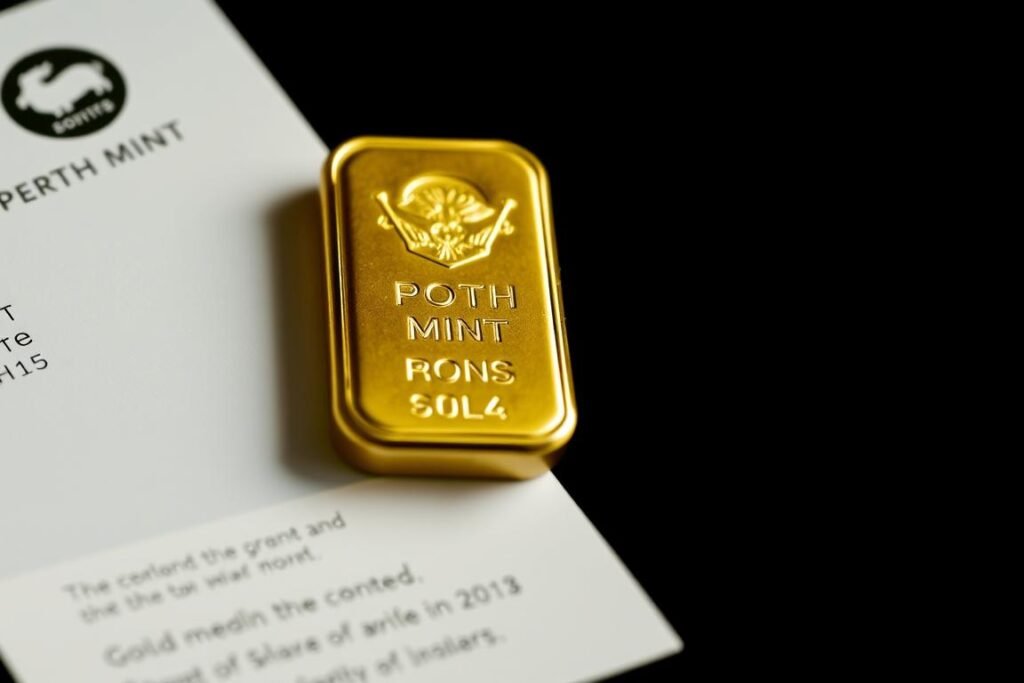 Perth Mint gold bar with assay card, IRA-eligible