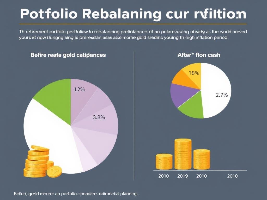 Retirement portfolio rebalancing chart showing optimal Gold IRA allocation during inflation