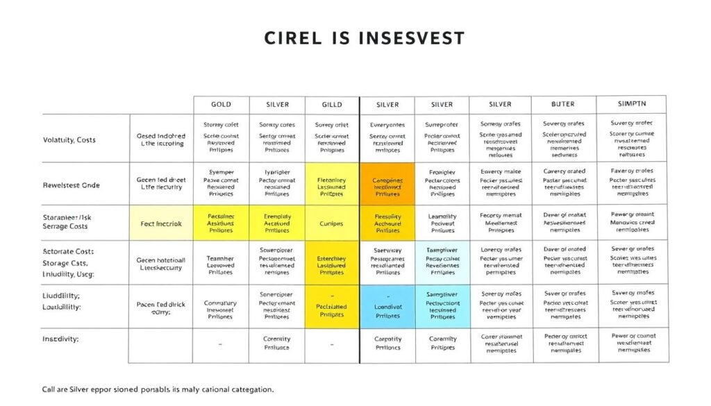 Risk assessment chart for gold and silver IRA investments