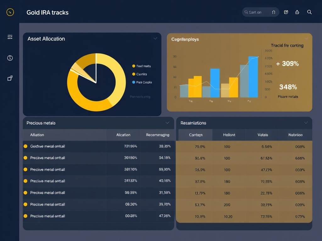 Screenshot of Gold IRA portfolio tracking software showing allocation percentages
