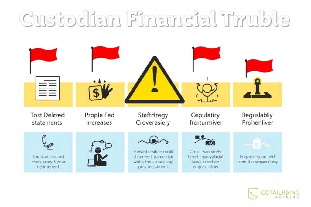 Warning signs of gold IRA custodian financial trouble with red flag indicators