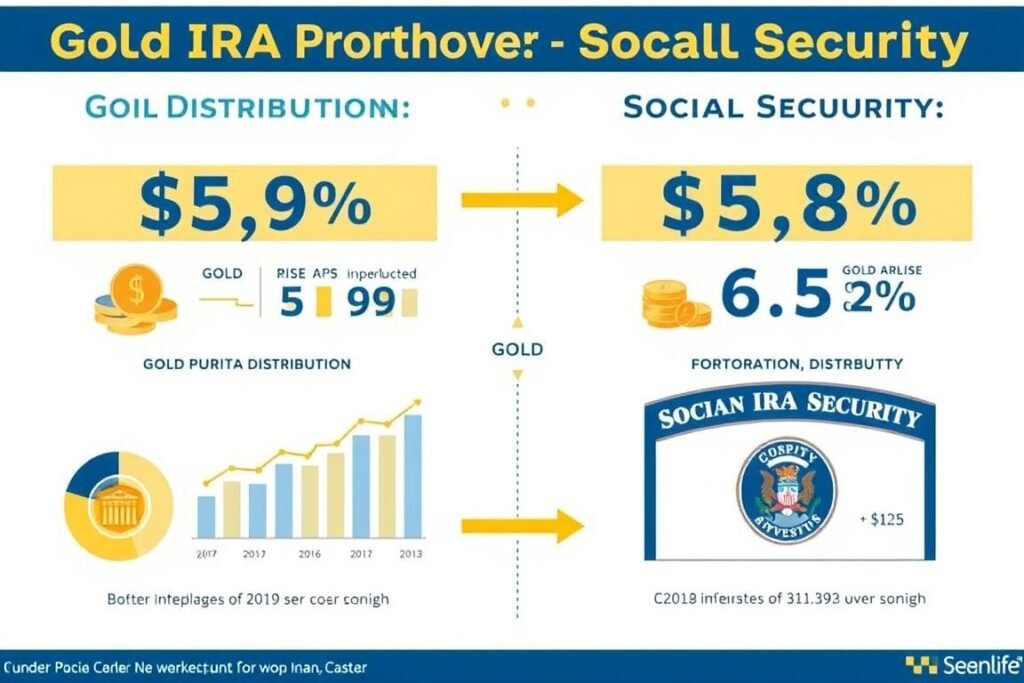 Comparison chart showing relationship between Gold IRA distributions and Social Security benefits