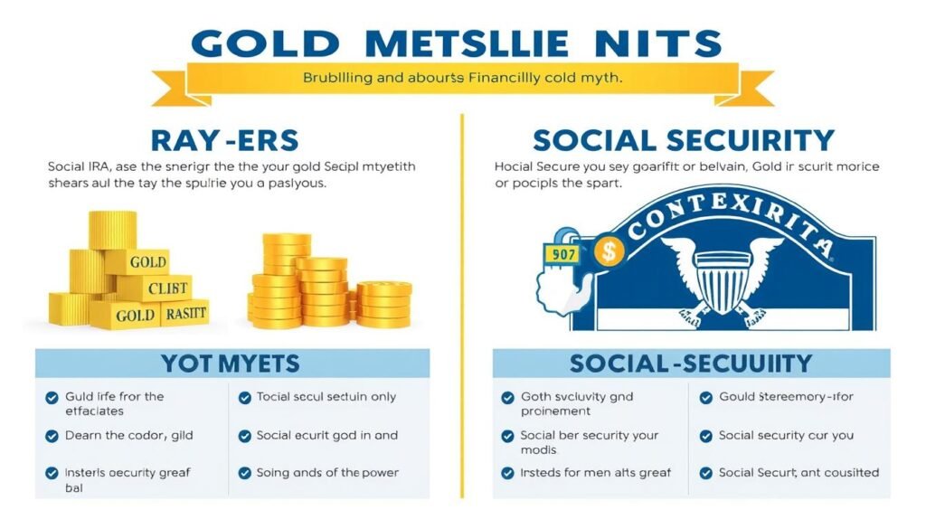 Illustration debunking myths about how gold IRA affect social security benefits
